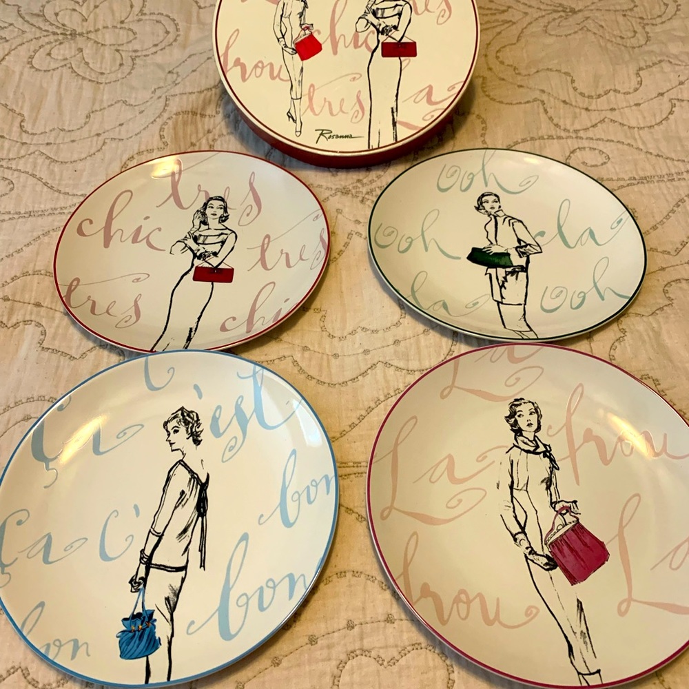 New in box. Chic fashion themed decorative plates